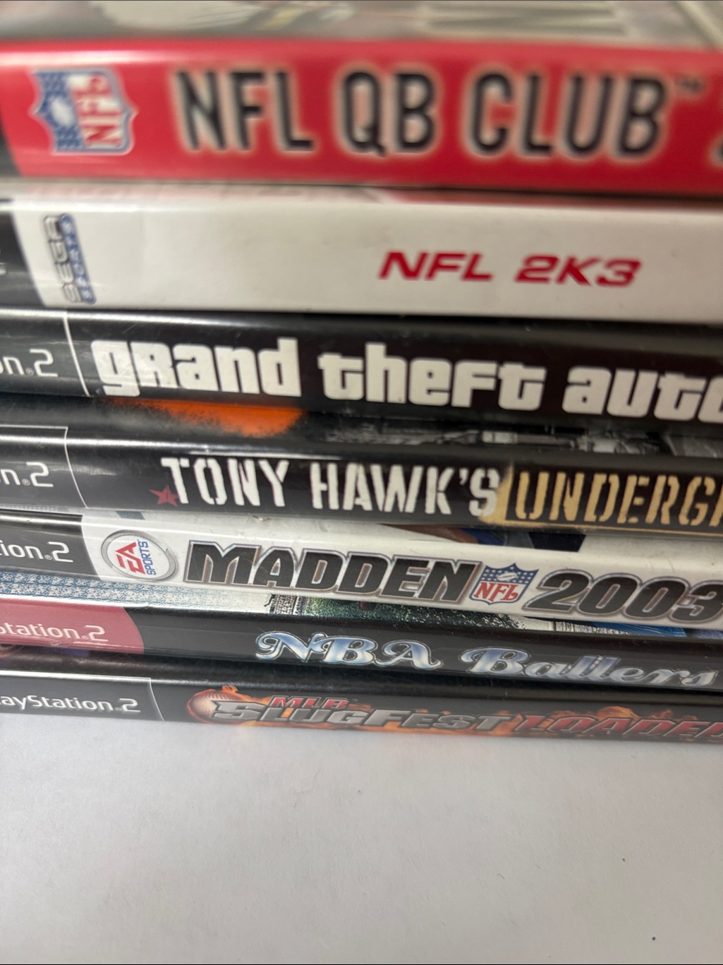 Sony Playstation 2 Game Spine Lot Red, White, Black Accents